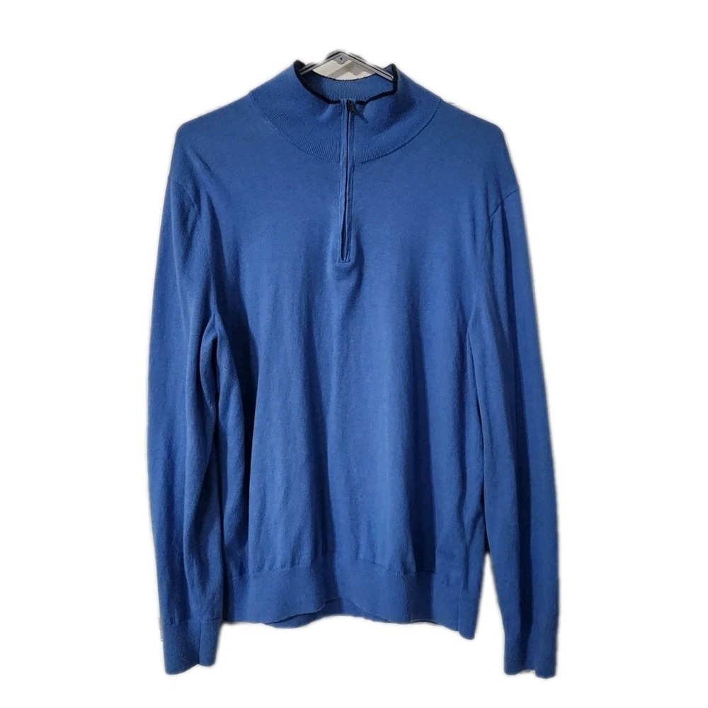 Banana Republic Sweater Men's Large Blue 1/4 Zip Casual Preppy Grandpacore Dad